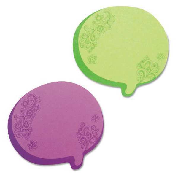 Redi-Tag Self-Stick Pads, Neon Green/Purple, PK12 22102