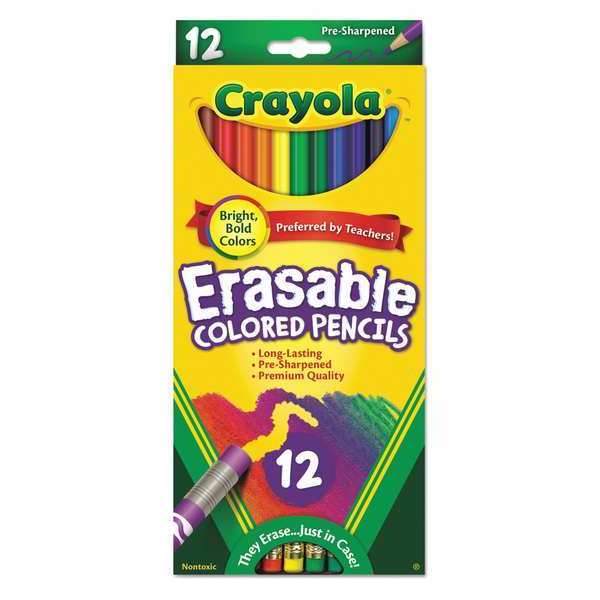 Download Crayola 684412 $4.08 Color Pencil, Erasable, Assorted, PK12 | Zoro.com