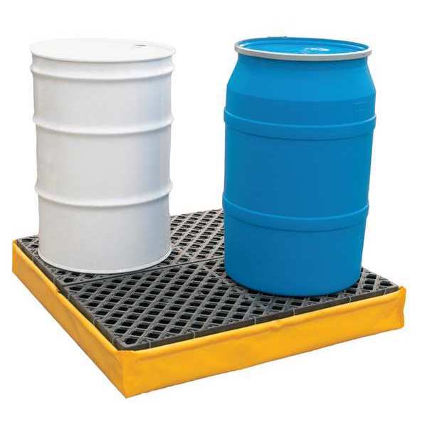 Ultratech Drum Spill Containment Pallet, 66 gal Spill Capacity, 4 Drum, 2400 lbs., Polyethylene 1346