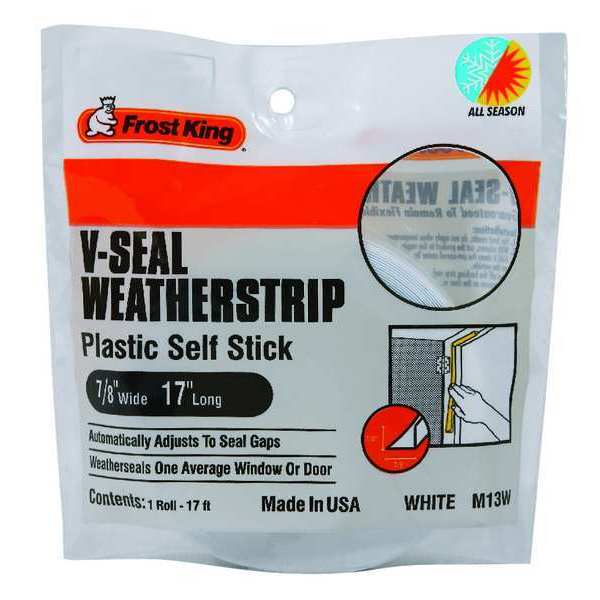Frost King Weatherstrip, 17 ft, White M13WH