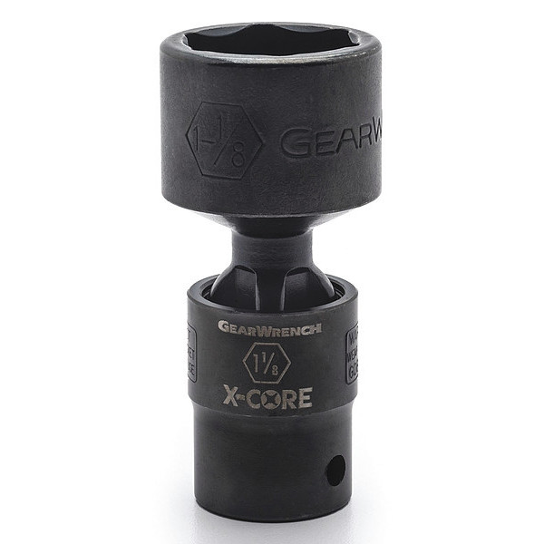 Gearwrench 1/2" Drive 6 Point Standard X-Core™ Pinless Impact Universal SAE Socket 1-1/8" 84747