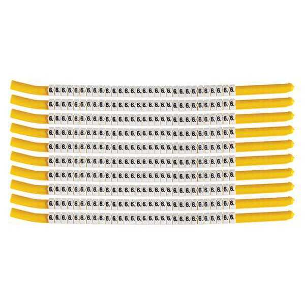 Brady Clip Sleeve Wire Mrkrs, 6, Blk/Wht, PK10, SCN18-6 SCN18-6