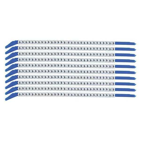 Brady Clip Sleeve Wire Mrkrs, 5, Blk/Wht, PK10, SCN13-5 SCN13-5