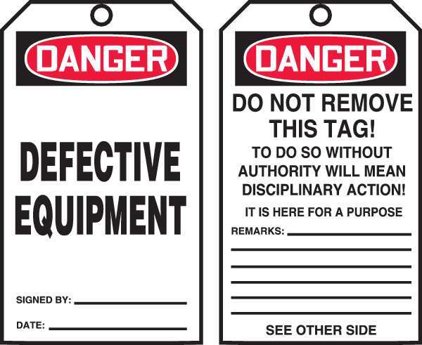 Accuform Danger Tag By The Roll, 6-1/4 x 3, PK100 TAR102