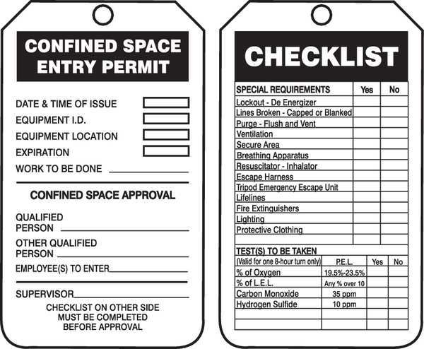 Accuform Permit Tag, 5-3/4 x 3-1/4, PK25 TCS319PTP