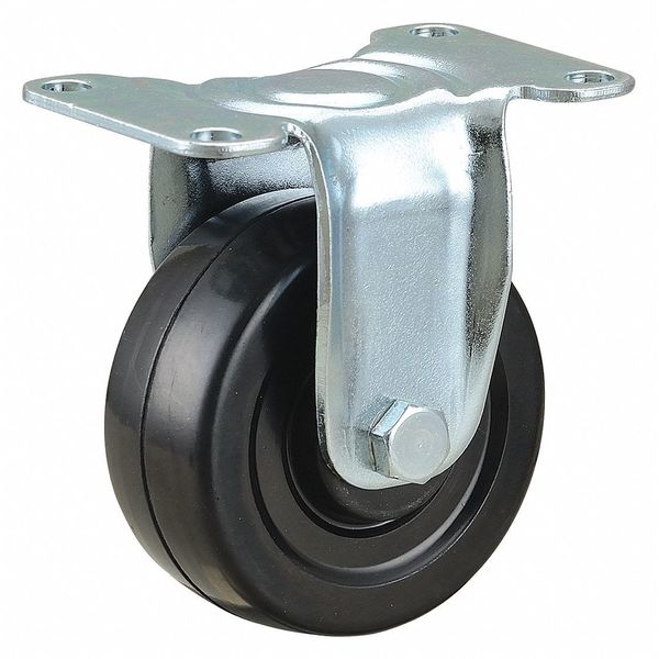 Zoro Select Plate Caster, 3" Wheel Dia., 198 lb., Black 435X99