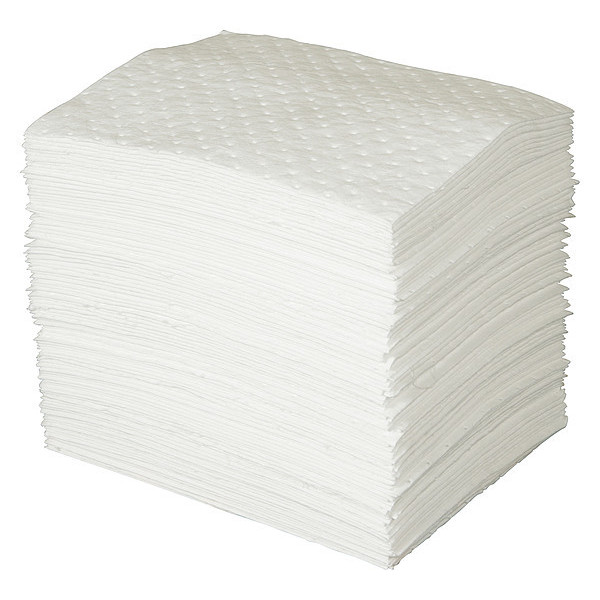 Condor Absorbent Pad, 26 gal, 15 in x 19 in, Oil-Based Liquids, White, Polypropylene 436M85