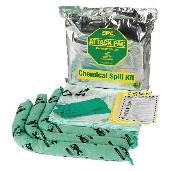 Brady Spill Kit, Bag, Chemical, Hazmat, 7 gal., PK4 SKH-ATK