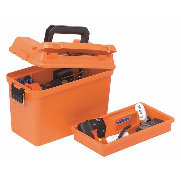 Plano Tool Box, Plastic, Orange, 17 in W x 10 in D x 13 in H 181250