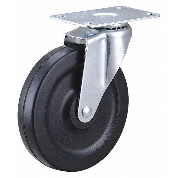 Zoro Select Plate Caster, 5" Wheel Dia., 200 lb. Load 437V26