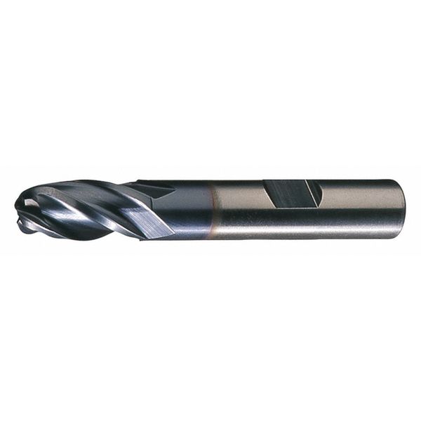 Cleveland 4-Flute HSS Ball Nose Single End MIll Cleveland HG-4B-TC TiCN 5/16x3/8x2x3-3/4 C33363