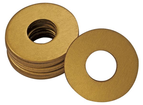 Westward Grease Fitting Washer, 1/8 In., Gold, PK25 44C513