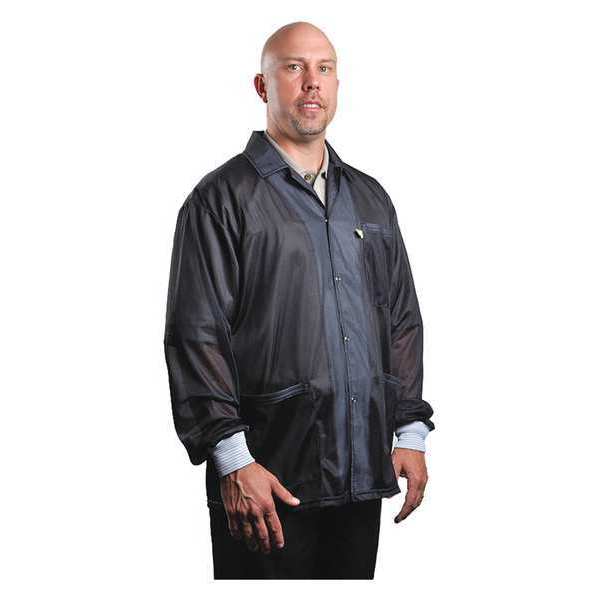 Desco Jacket Smock, Cuffs, Black, 3XL 73866