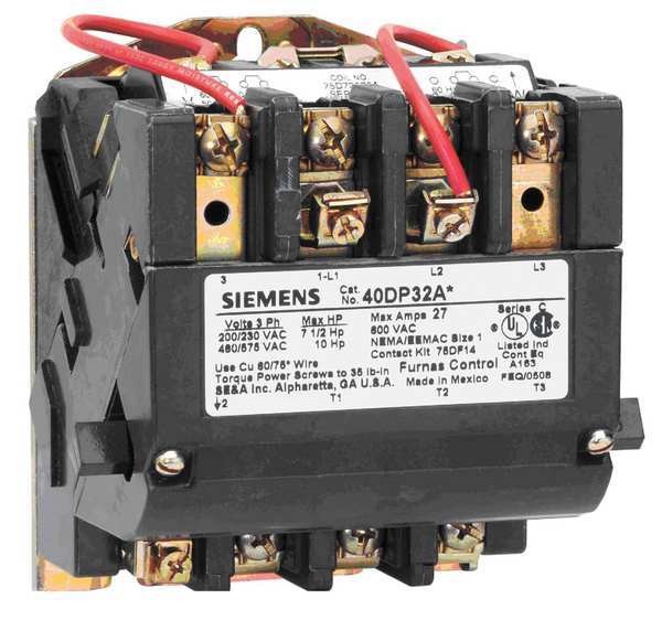 Siemens 240VAC Non-Reversing Magnetic Contactor 3P 27A NEMA 1 40DP32AA