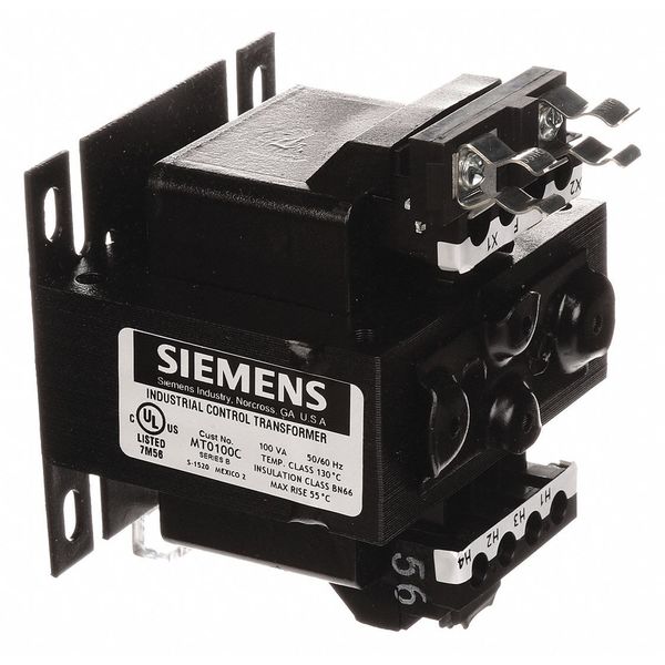 Siemens Control Transformer, 100 VA, 55 Â°C, 24V AC, 120/240V AC MT0100C