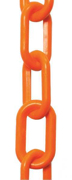 Zoro Select 2" (#8, 51 mm.) x 50 ft. Safety Orange Plastic Chain 50012-50