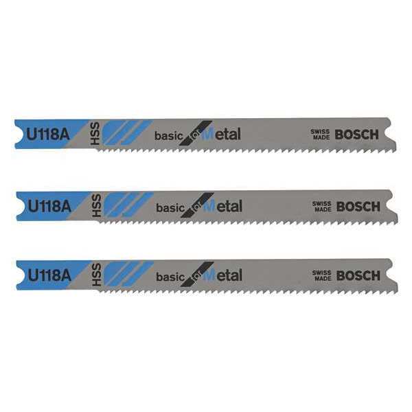 Bosch 2-3/4In 24TPI HSS U-Shank Blade, PK3 U118A3