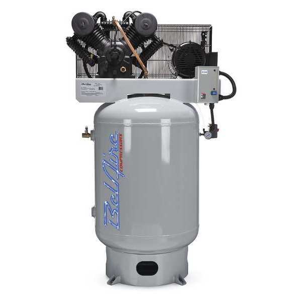 Belaire Air Compressor, 10 HP, 120 gal., 3-Phase, Overall Height: 74" 6312V