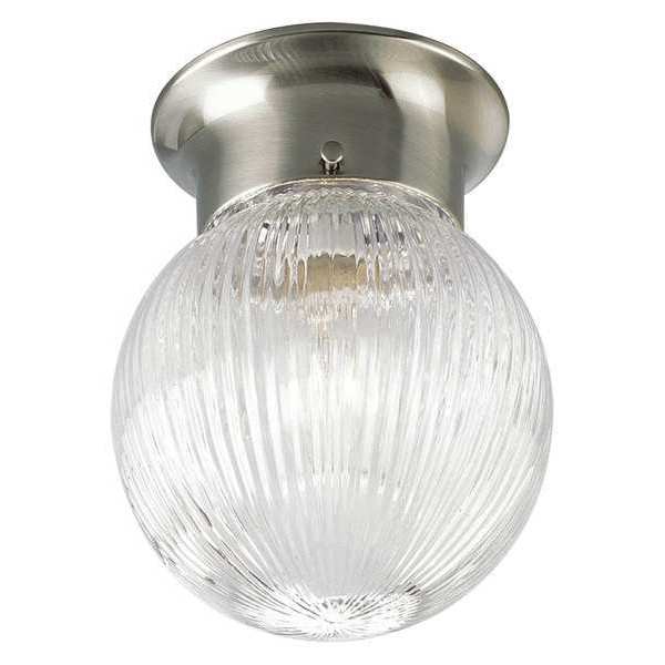 Progress Lighting Glass Globes 1-Light Flush Mount, 60 W, Brushed Nickel  P3599-09 Zoro