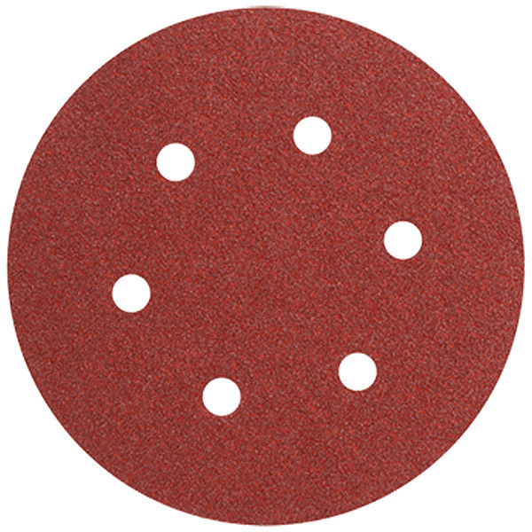 Bosch 6In Sanding Disc 6-Hole Red 80 Grit, PK25 SR6R080