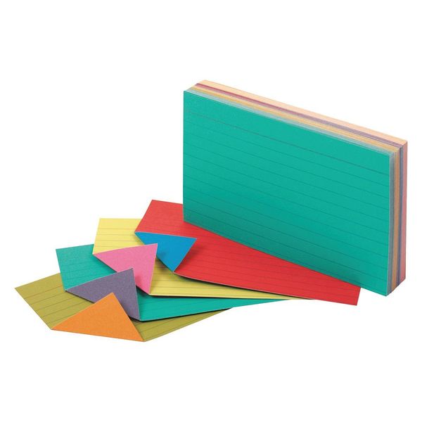 Oxford 3 x 5" Assorted Colors Extreme Index Cards, Pk100 04736
