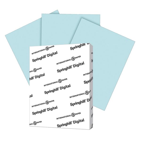 Springhill Paper, 8.5"x11", 110lb., Blue, PK250 025300