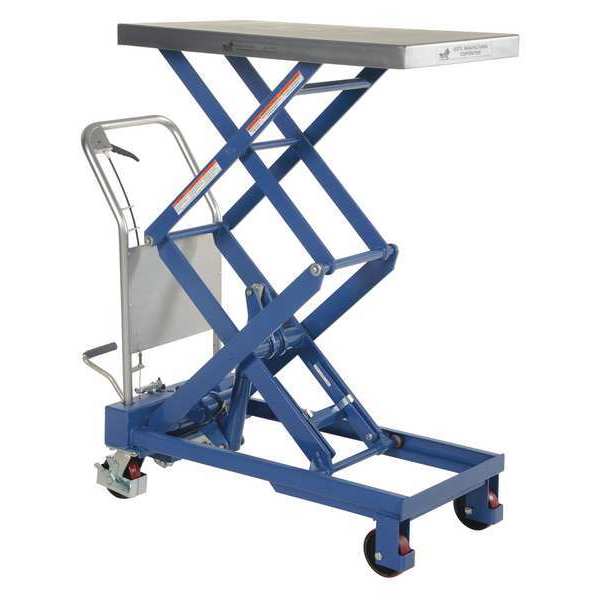 Vestil Double Hydraulic Cart, 800 lb., 35.5 x 20 CART-800-D-TS