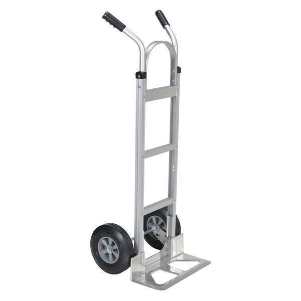 Vestil Silver 2 Handle Aluminum Hand Truck Hard Rubber Wheels 500 lb DHHT-500A-HR