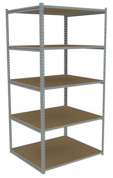 Tennsco Boltless Shelving Unit, 36"D x 48"W x 84"H, 5 Shelves, Carbon Steel ZA7-4836S-5D