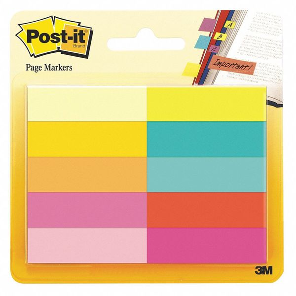 Post-It Flag, PageMarker, Bright, 10, Ast, PK500 670-10AB