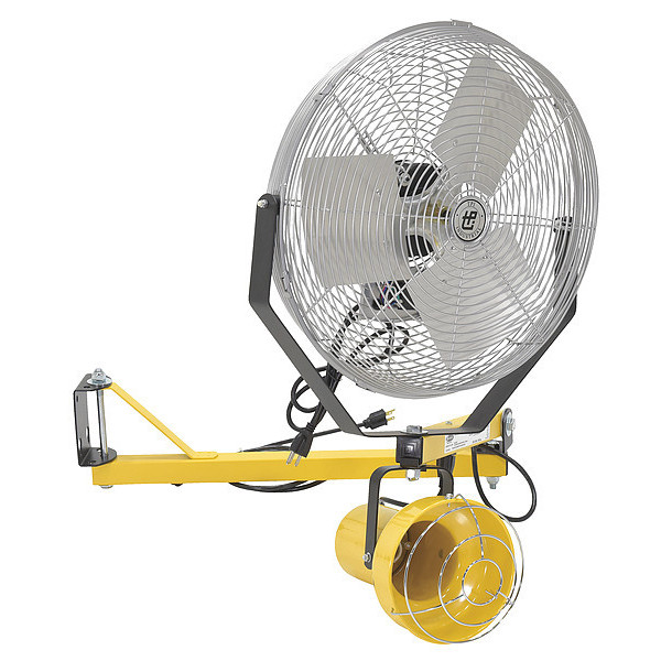 Vestil Incandescent Double Arm Light/Fan, 88" LL-40-FAN