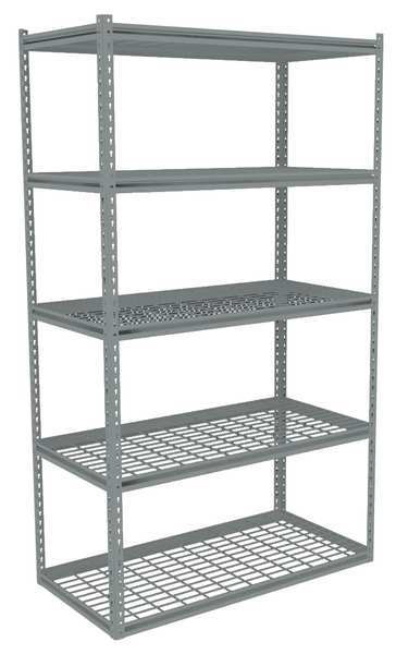 Tennsco Boltless Shelving Unit, 24-5/8"D x 48-5/8"W x 84"H, 5 Shelves, Steel ZB7-4824S-5W