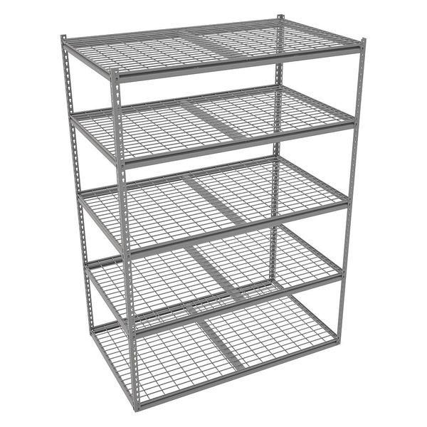 Tennsco Boltless Shelving Unit, 36-5/8"D x 60-5/8"W x 84"H, 5 Shelves, Steel ZB7-6036S-5W