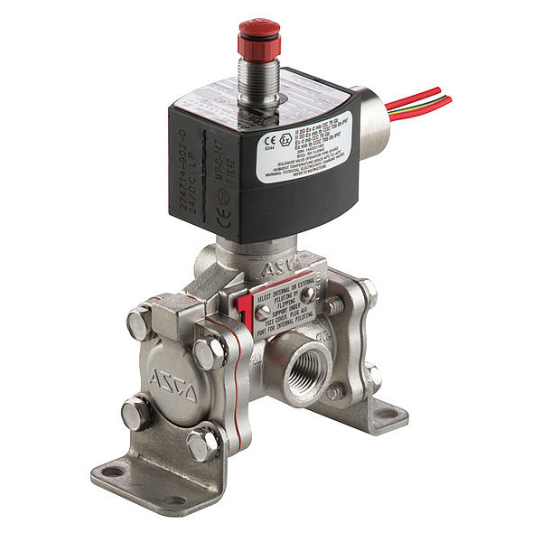 Redhat 24V DC 316 Stainless Steel Solenoid Valve, Normally Closed, 3/8 in Pipe Size EVX8316G382MB17596