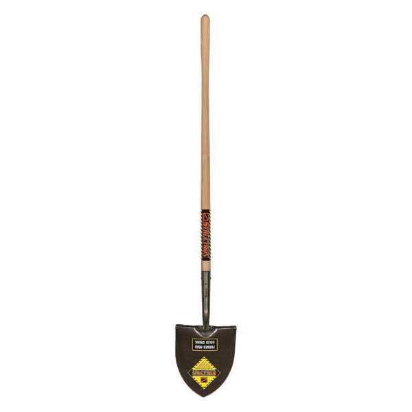 Structron #2 Forward Turn Step Round Point Shovel, Steel Blade, 48 in L Natural Hardwood Handle 49170