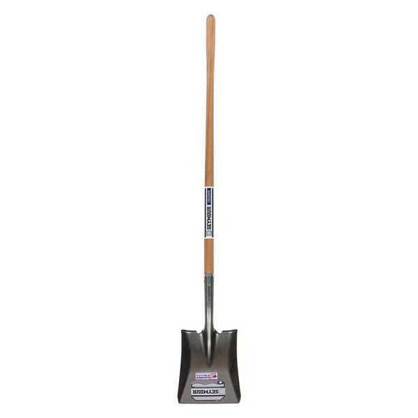 Seymour Midwest #2 16 ga Forward Turn Step Square Point Shovel, Steel Blade, 48 in L Natural Hardwood Handle 49152