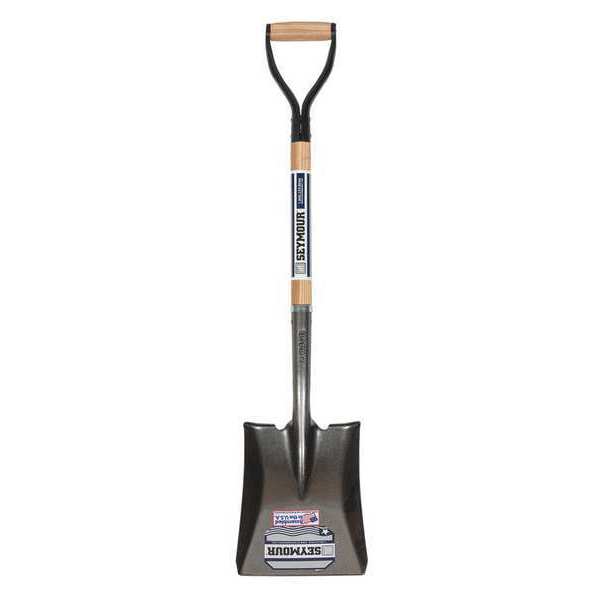 Seymour Midwest #2 16 ga Square Point Shovel, Steel Blade, 30 in L Natural Hardwood Handle 49162