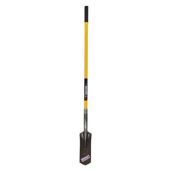 Kenyon 14 ga Forward Turn Step Trenching Shovel, Tempered Steel Blade, 48 in L Yellow 89084