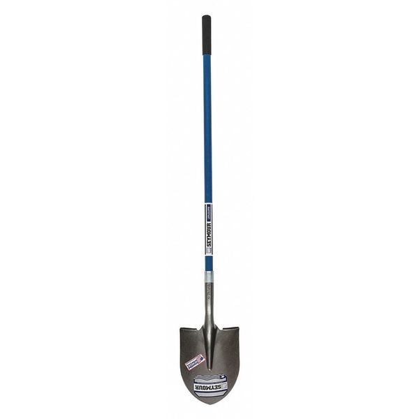 Seymour Midwest #2 16 ga Forward Turn Step Round Point Shovel, 46 in L Blue Professional Grade Fiberglass Handle 49450