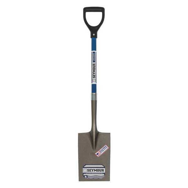Seymour Midwest 16 ga Rear Turn Step Garden Spade Shovel, 27 in L Blue Industrial Grade Fiberglass Handle 49454