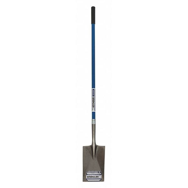 Seymour Midwest 14 ga Garden Spade Shovel, Steel Blade, 48 in L Blue Industrial Grade Fiberglass Handle 49453