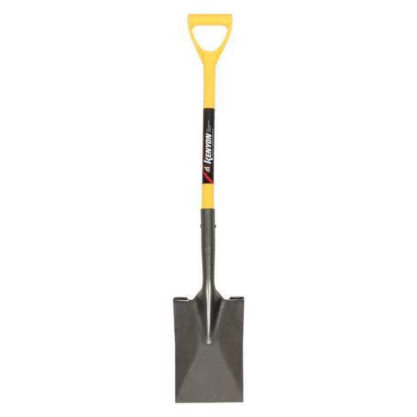 Kenyon 14 ga Forward Turn Step Nursery Spade Shovel, Steel Blade, 28 in L Yellow 49654