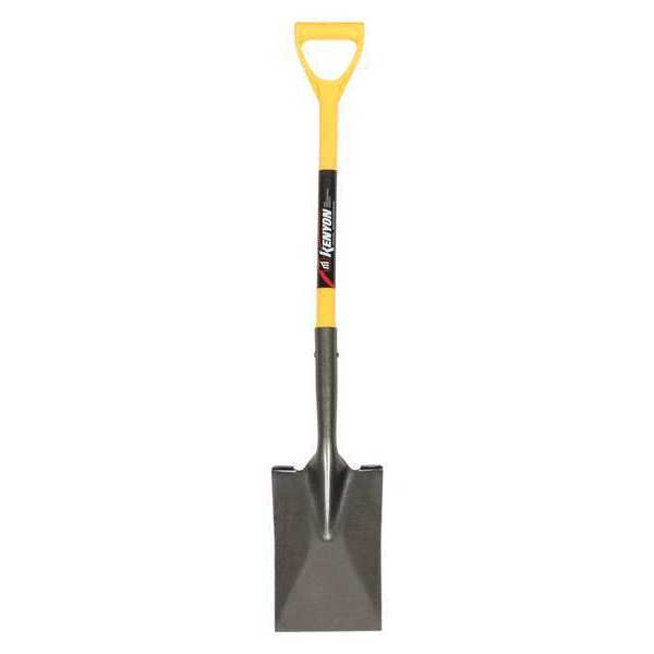 Kenyon 14 ga Nursery Spade Shovel, Steel Blade, 28 in L Yellow Polymer with Fiberglass Core Handle 49654