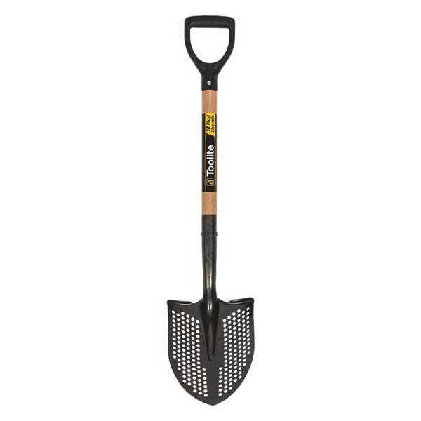 Toolite #2 14 ga Forward Turn Step Round Point Shovel, Steel Blade, 29 in L Natural Hardwood Handle 49491