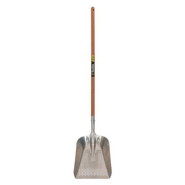 Toolite Scoop Shovel, Aluminum Blade, 48 in L Natural Hardwood Handle 49512