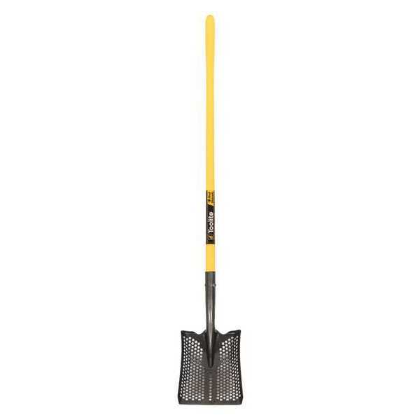 Toolite #2 14 ga Square Point Shovel, Steel Blade, 48 in L Yellow Polymer Jacket with Fiberglass Core Handle 49542