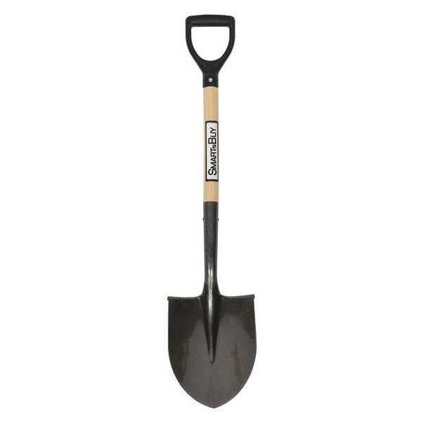 Seymour Midwest #2 16 ga Forward Turn Step Round Point Shovel, Steel Blade, 26 in L Natural Hardwood Handle 49831