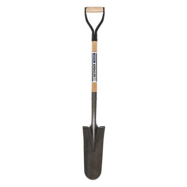 Seymour Midwest 14 ga Forward Turn Step Drain Spade Shovel, Steel Blade, 30 in L Natural Hardwood Handle 49157