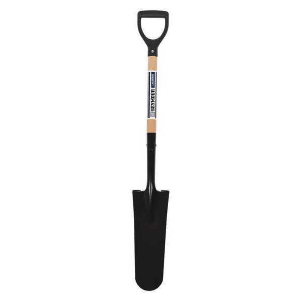 Seymour Midwest 14 ga Forward Turn Step Drain Spade Shovel, Steel Blade, 30 in L Natural Hardwood Handle 49138