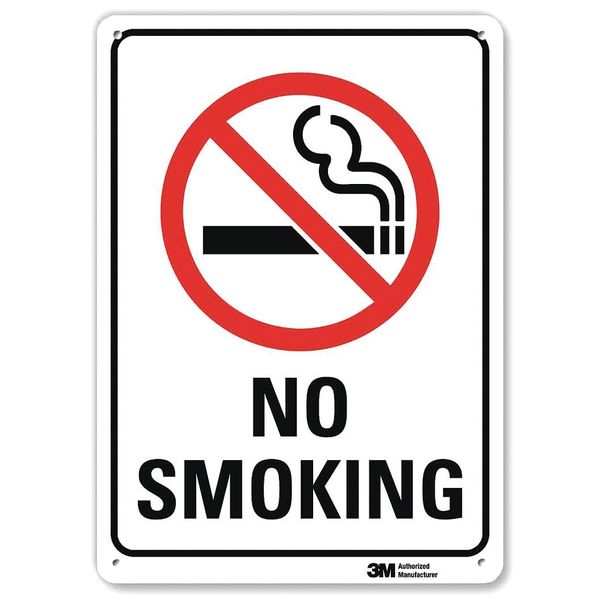 Lyle No Smoking Sign, 10" H, 7 in W, Horizontal Rectangle, English, U1-1014-NA_7x10 U1-1014-NA_7x10